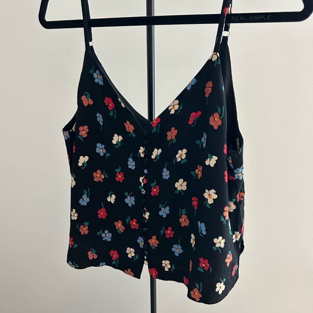 Madewell floral button front tank
